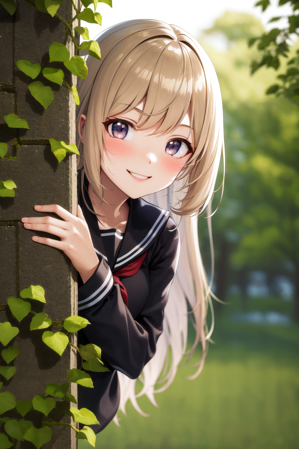 37637-377436432-masterpiece, best quality, highres, 1girl smile, serafuku, peeking out upper body  leaves, flowers.png